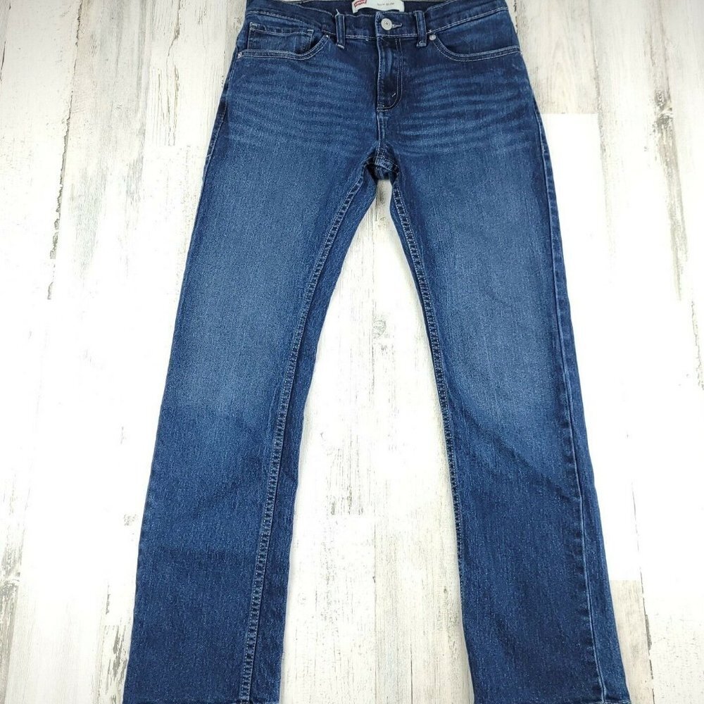 Levi’s 511 Boys Slim Straight Blue Jeans Size 18 Regular Stretch Denim